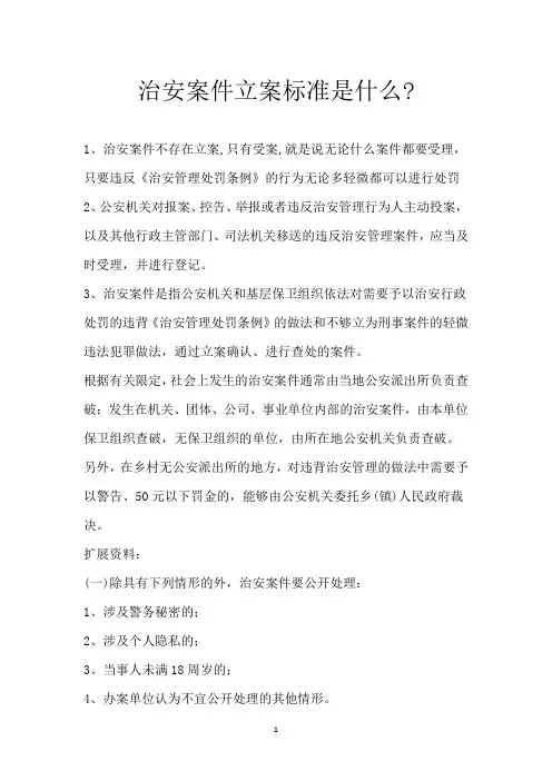 治安案件立案标准是什么-