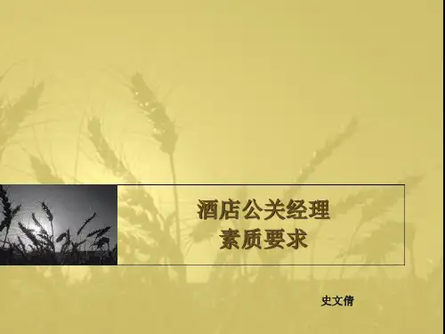 公关经理素质要求