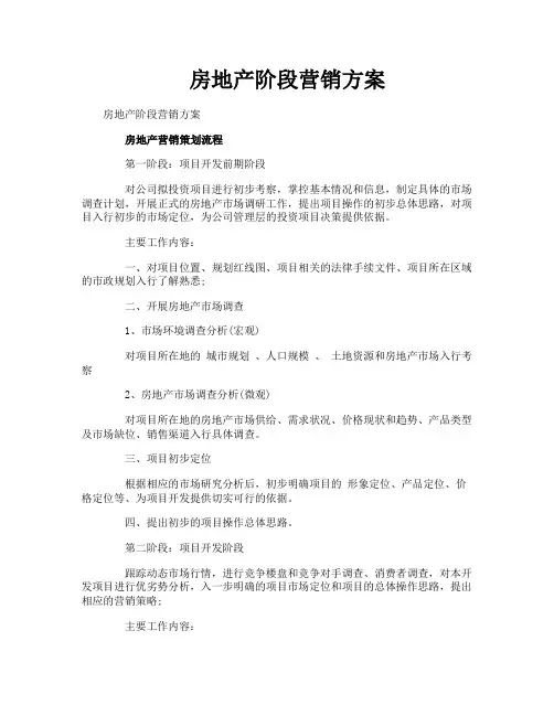 房地产阶段营销方案