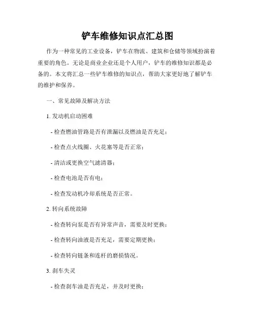 铲车维修知识点汇总图