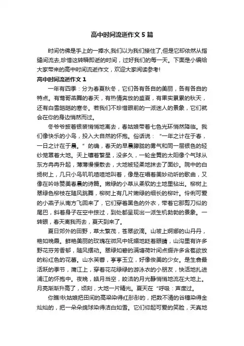 高中时间流逝作文5篇