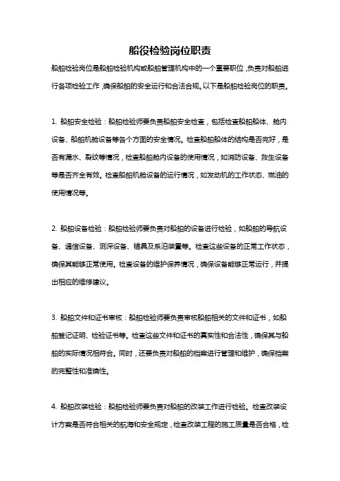 船役检验岗位职责