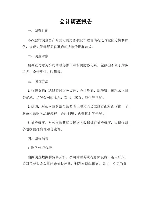 会计调查报告