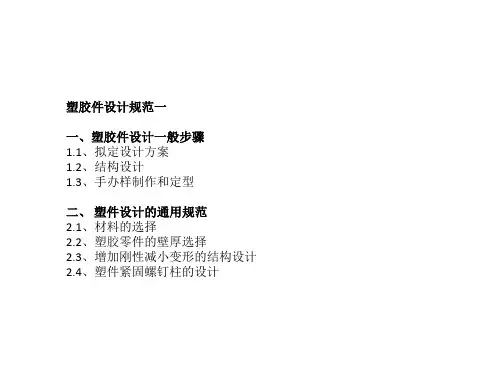 塑胶件设计规范之壁厚、加强筋、螺丝柱