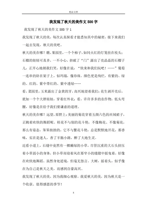 我发现了秋天的美作文500字