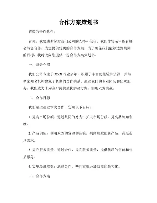 合作方案策划书