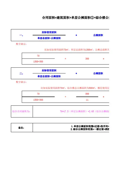 如何算公摊面积 工作表