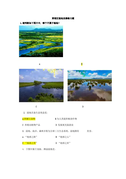 2021年湿地竞赛练习题