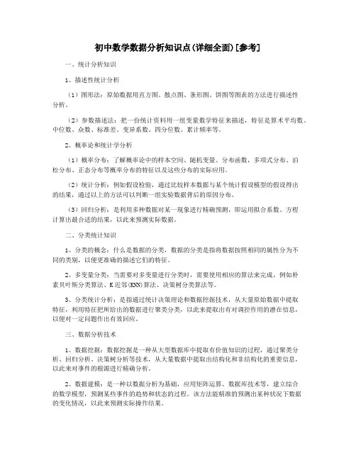 初中数学数据分析知识点(详细全面)[参考]