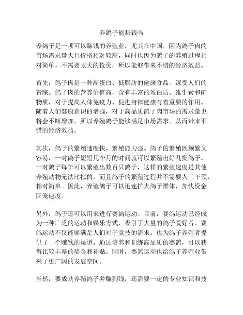 养鸽子能赚钱吗