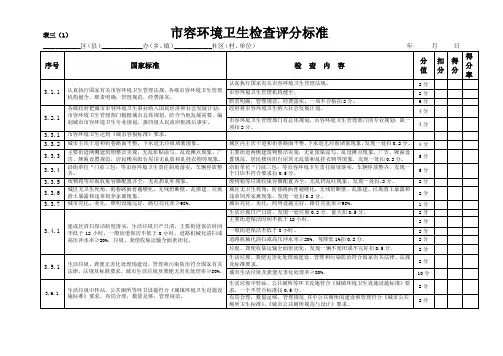 市容环境卫生检查评分标准