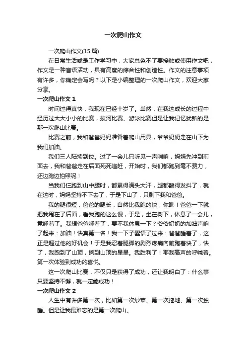 一次爬山作文（15篇）