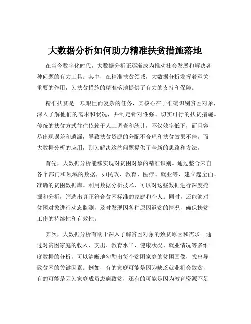 大数据分析如何助力精准扶贫措施落地