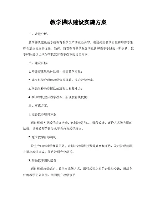 教学梯队建设实施方案
