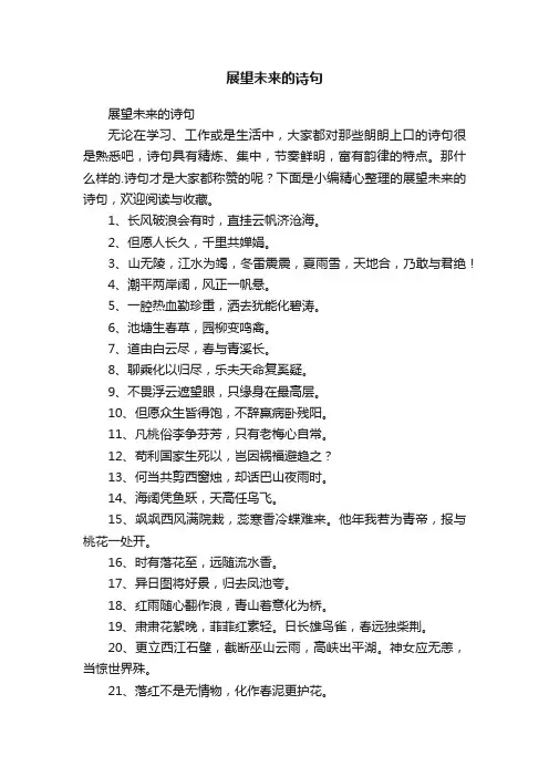 展望未来的诗句
