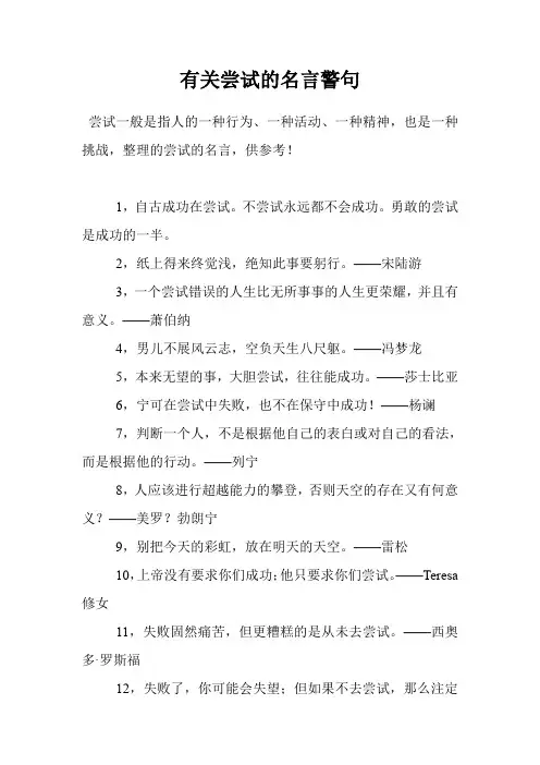 有关尝试的名言警句