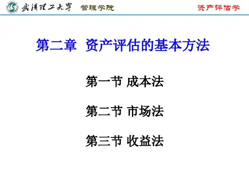 第二章-1 资产评估基本方法——成本法讲解