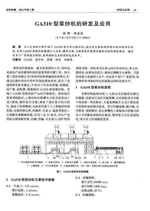 GA310型浆纱机的研发及应用