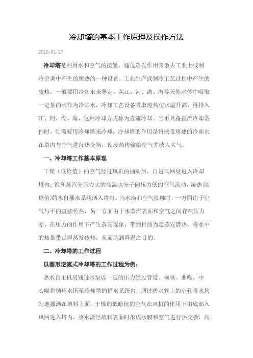 冷却塔的基本工作原理及操作方法