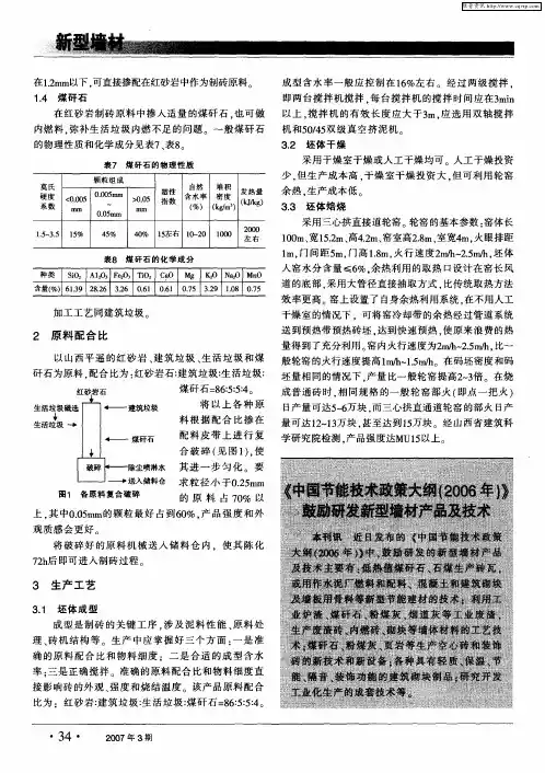《中国节能技术政策大纲(2006年)》鼓励研发新型墙材产品及技术