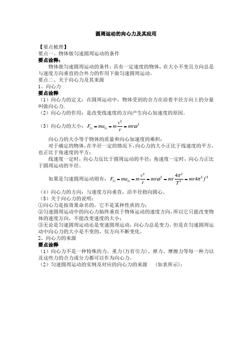 高中物理圆周运动专题讲解
