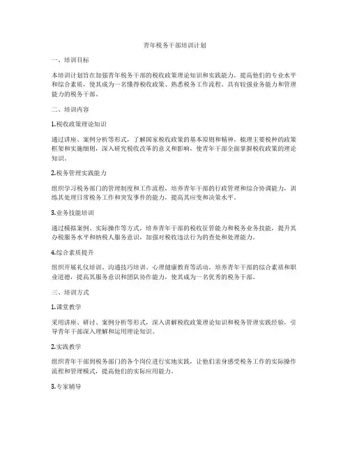 青年税务干部培训计划