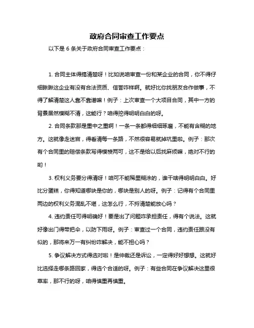 政府合同审查工作要点