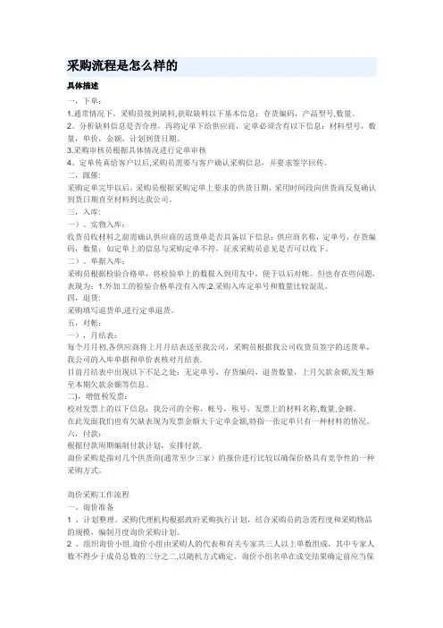 采购流程及岗位职责