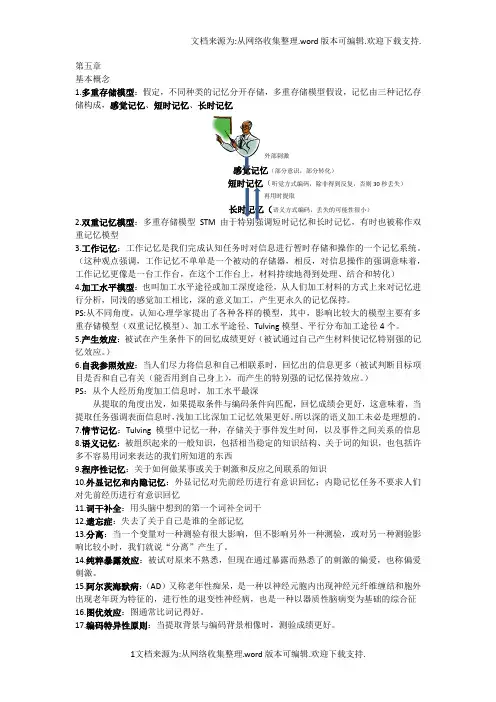 认知心理学第五章课后习题