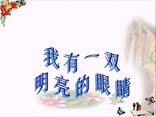 一年级品德与生活下册我有一双明亮的眼睛教学演示课件新人教版