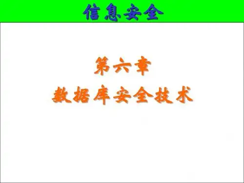 第6章 数据库的安全技术