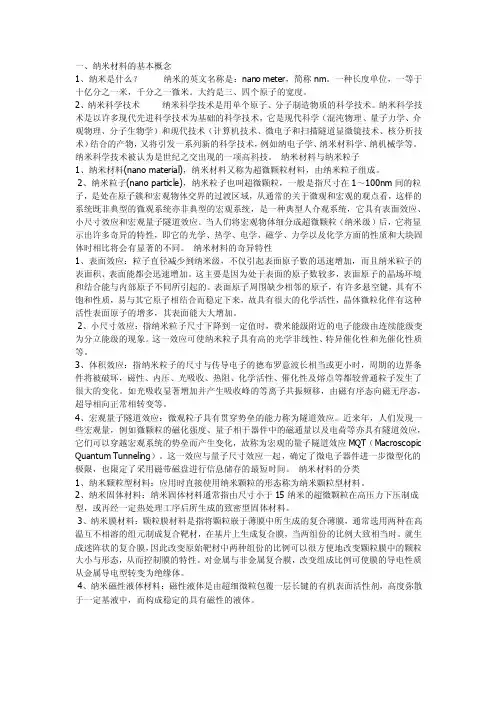 磁性纳米材料技术的基本概念