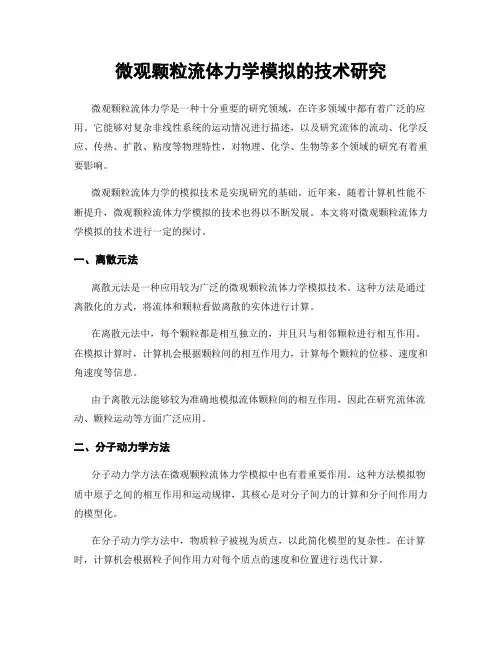 微观颗粒流体力学模拟的技术研究