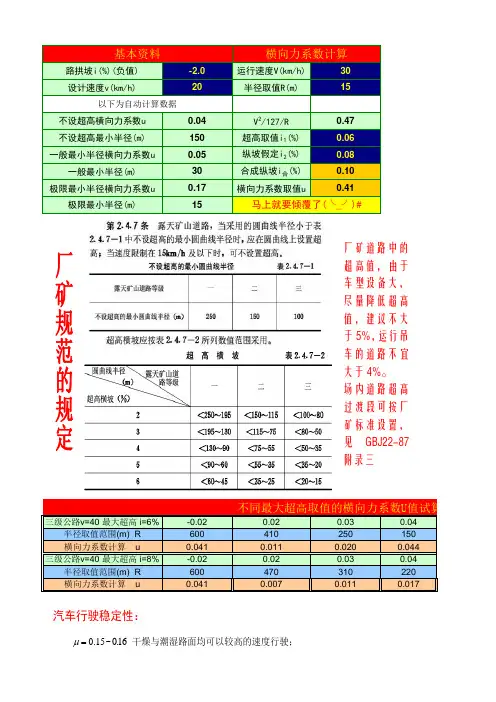 超高-半径-横向力计算