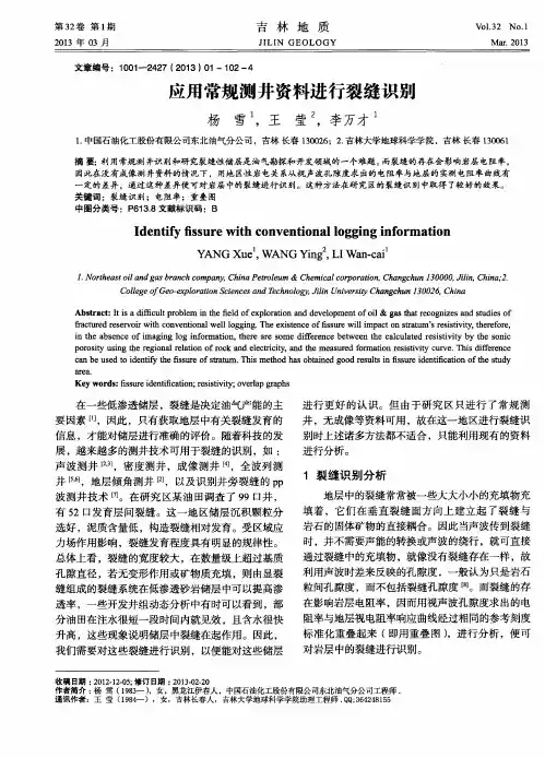 应用常规测井资料进行裂缝识别