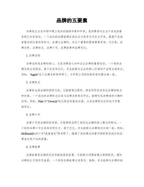 品牌的五要素