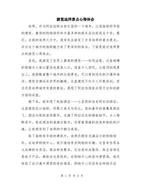 游览迪拜景点心得体会