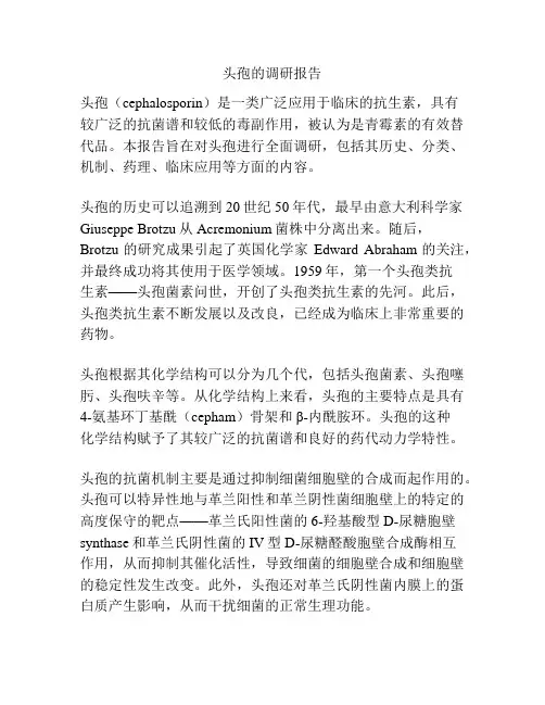 头孢的调研报告
