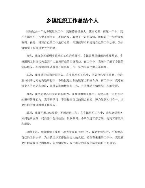乡镇组织工作总结个人