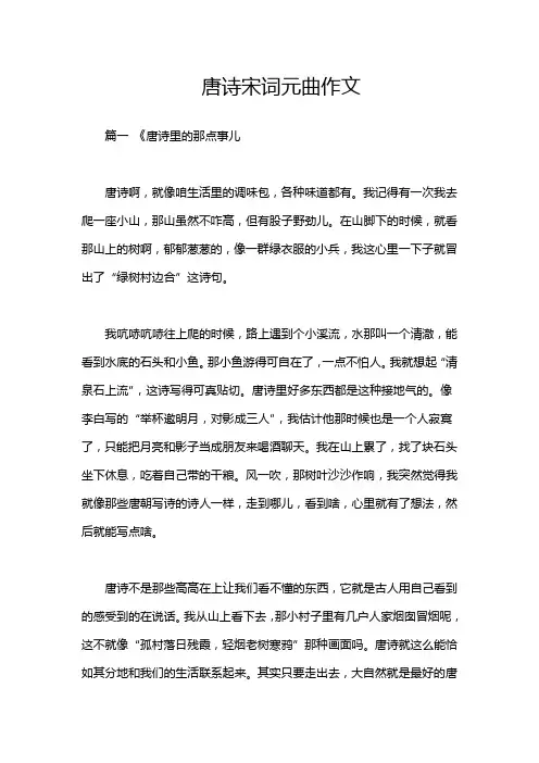 唐诗宋词元曲作文