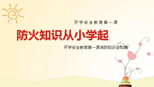 开学消防安全第一课-----防火知识从小学起 课件(共29张PPT)