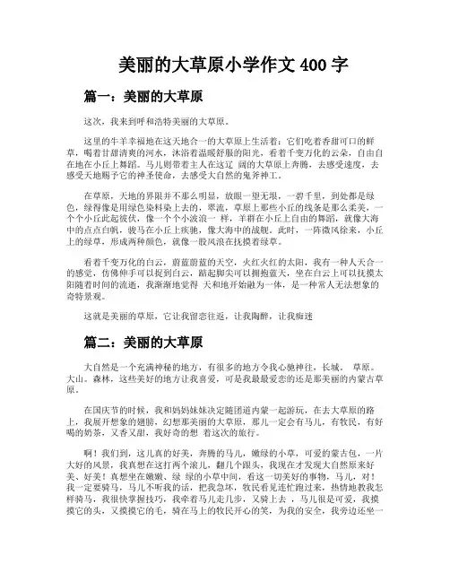 美丽的大草原小学作文400字