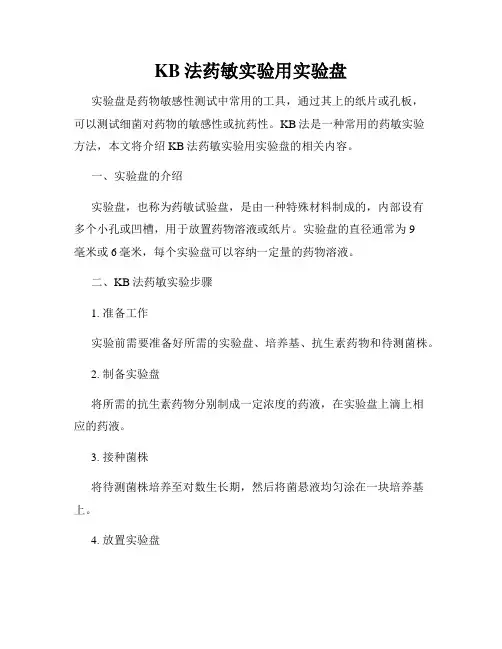 KB法药敏实验用实验盘