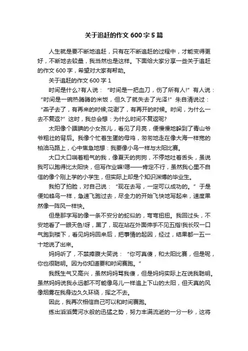 关于追赶的作文600字5篇