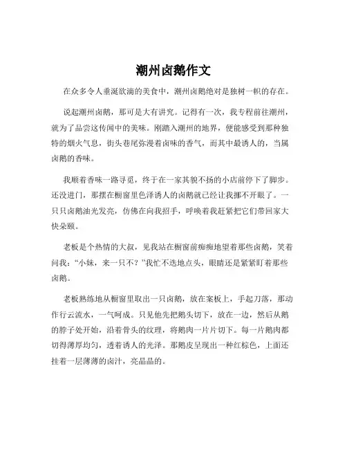 潮州卤鹅作文