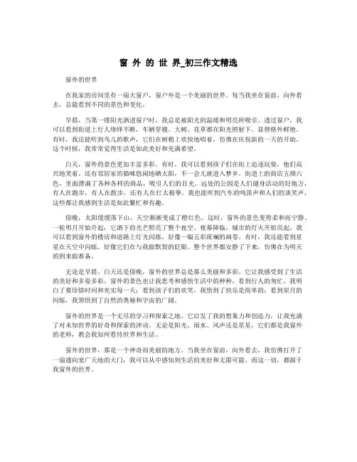窗 外 的 世 界_初三作文精选