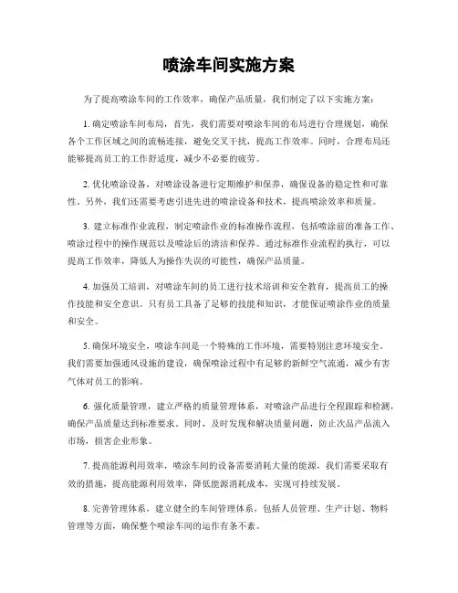 喷涂车间实施方案