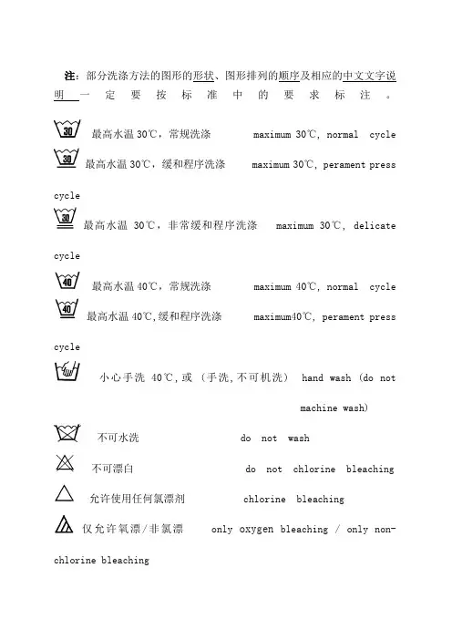 洗涤图标大全
