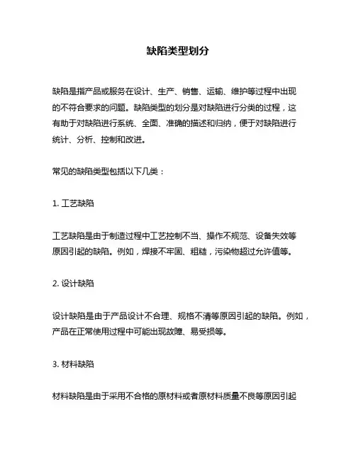 缺陷类型划分