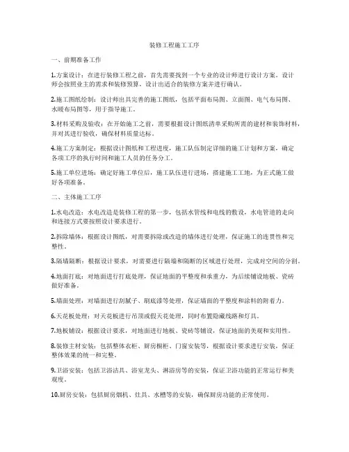 装修工程施工工序